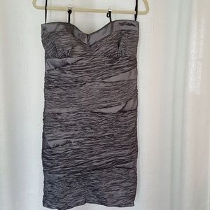 Silver grey mini bodycon strapless dress